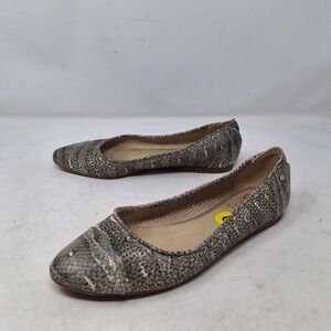 Vince Camuto Snake Print Eyelet Leather Lemel Flats Maximalism Moto Size 9